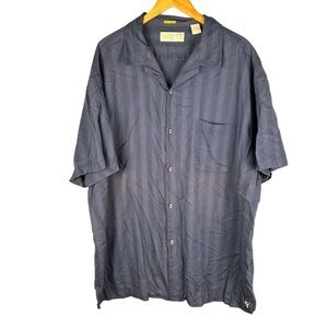 Bambu You Men's Size 4XL Blue Striped Lightweight Bamboo Shirt